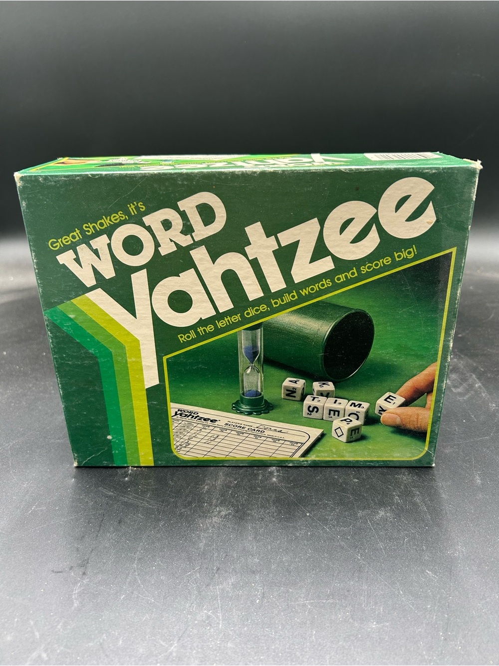 Vintage Word Yahtzee Word Game board game - Green